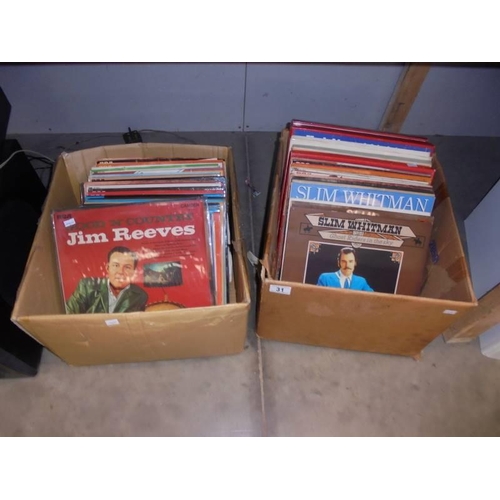 31 - Two boxes of LP records, COLLECT ONLY