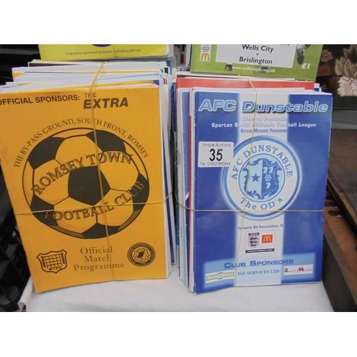 35 - A large quantity of football programmes.