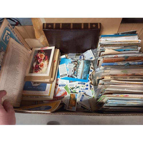 87 - A box of Ephemeral, postcards, cigarette cards etc.