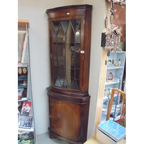 78 - A mahogany corner cabinet, COLLECT ONLY.