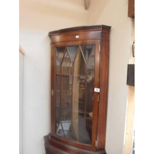 78 - A mahogany corner cabinet, COLLECT ONLY.