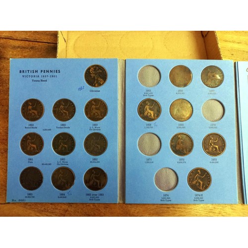 1087 - Four albums of GB pennies, vols 1-4,