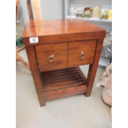 88 - A pair of modern mahogany bedside tables. COLLECT ONLY.