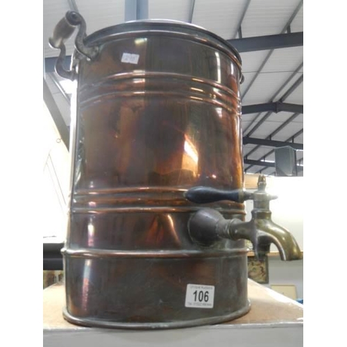 106 - An old copper boiler/tea urn, COLLECT ONLY.