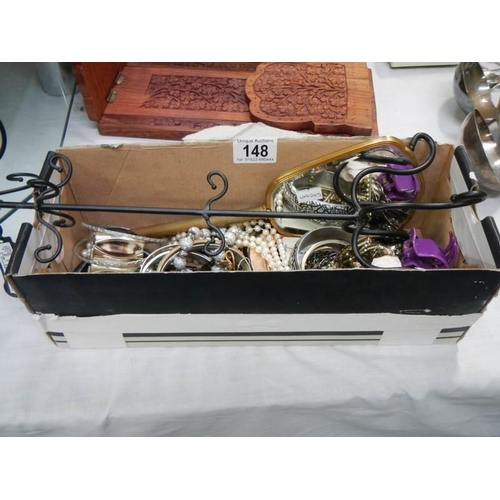 148 - A box of miscellaneous jewellery etc.,