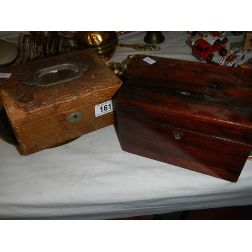 161 - A mahogany jewellery box and one other.