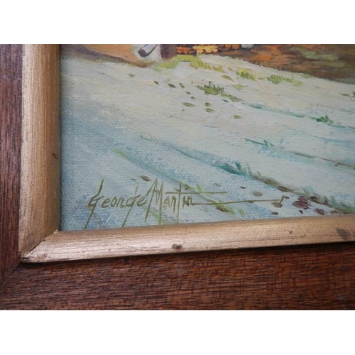 169 - An oak framed watercolour signed George Martin, COLLECT ONLY