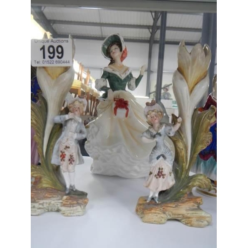 199 - A quantity of porcelain figures (some a/f).