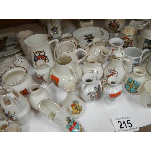 215 - A mixed lot of crested souvenir china, COLLECT ONLY.