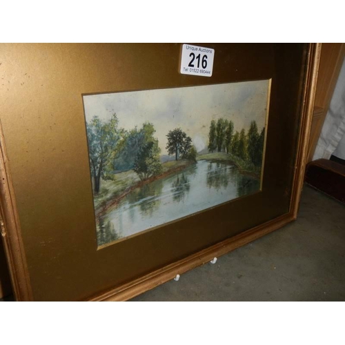 216 - Three framed and glazed rural scenes, COLLECT ONLY.