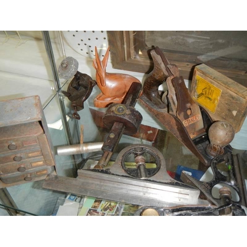 218 - A mixed lot of tools including Stanley Plane.