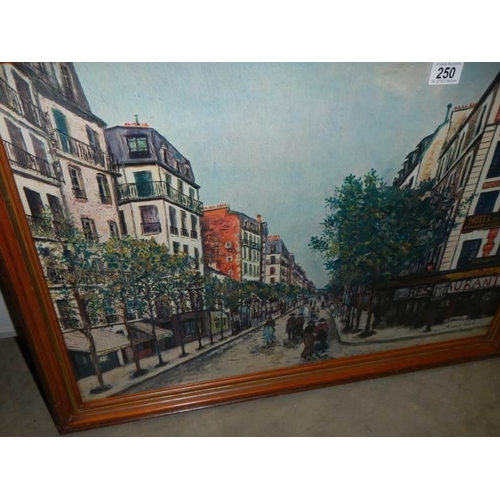 250 - A framed and glazed street scene, COLLECT ONLY.