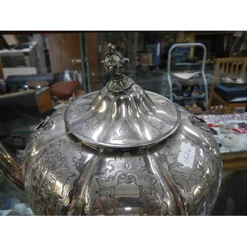 259 - A silver plate spirit kettle on stand.