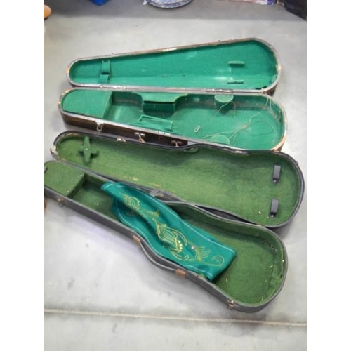 328 - Two old violin cases, COLLECT ONLY.