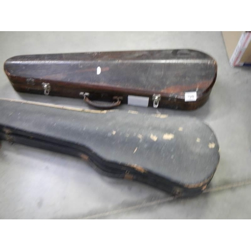 328 - Two old violin cases, COLLECT ONLY.