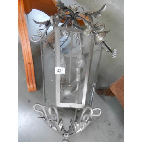 431 - A pair of metal outdoor lanterns, COLLECT ONLY.