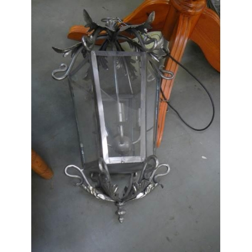 431 - A pair of metal outdoor lanterns, COLLECT ONLY.