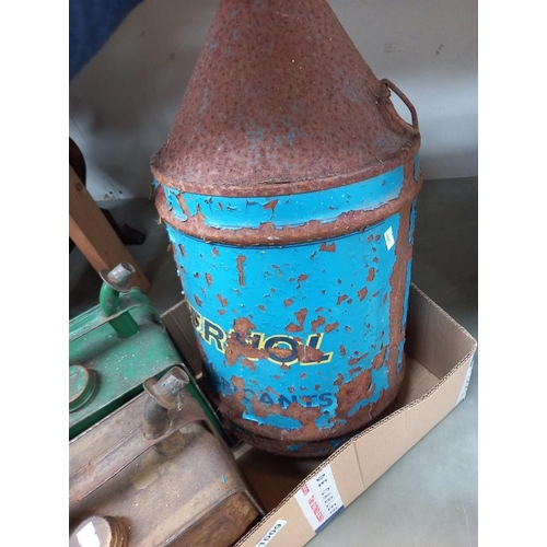 1009 - An old large Sternol oil can & 2 vintage petrol cans  COLLECT ONLY