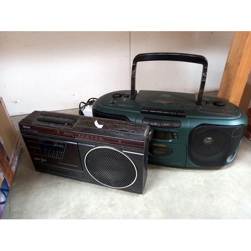 1011 - A Bush CD radio cassette, A Roberts radio alarm & a quantity of CD's & tapes  COLLECT ONLY