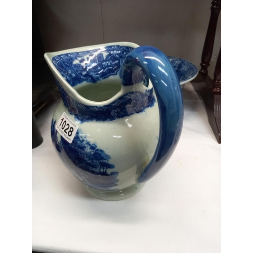 1028 - A blue & white jug & bowl COLLECT ONLY