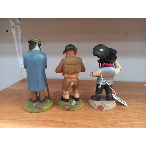 1036 - 3 Robert Harrop doggie people, dog figures, soldier, chimney sweep and shepherd