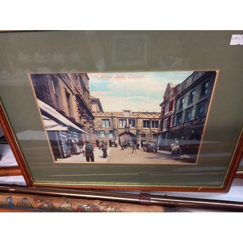 1044 - 3 framed & glazed prints of Old Lincoln COLLECT ONLY