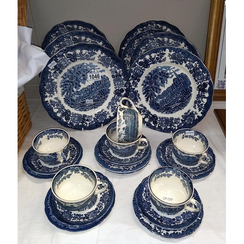 1046 - A 26 piece Royal Worcester Spode ' Avon scenes' dinner set COLLECT ONLY