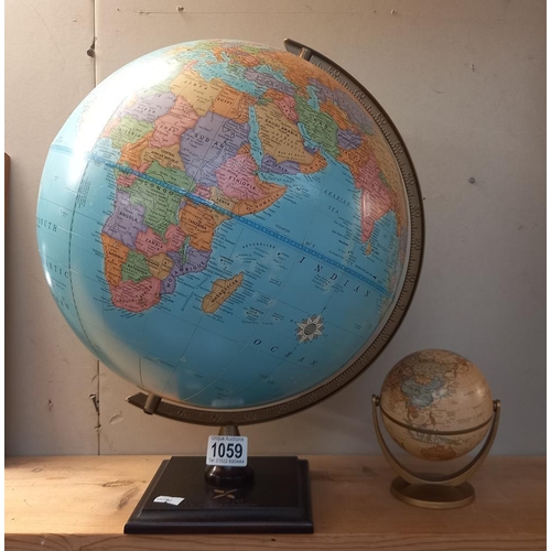 1059 - A vintage globe & 1 other, COLLECT ONLY