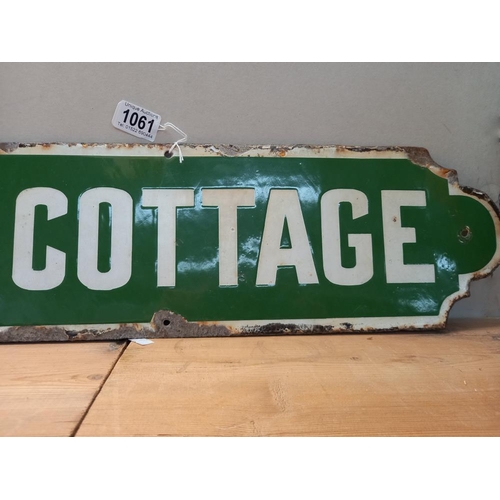 1061 - A Decorative EDWARDIAN enamel sign GORDON COTTAGE