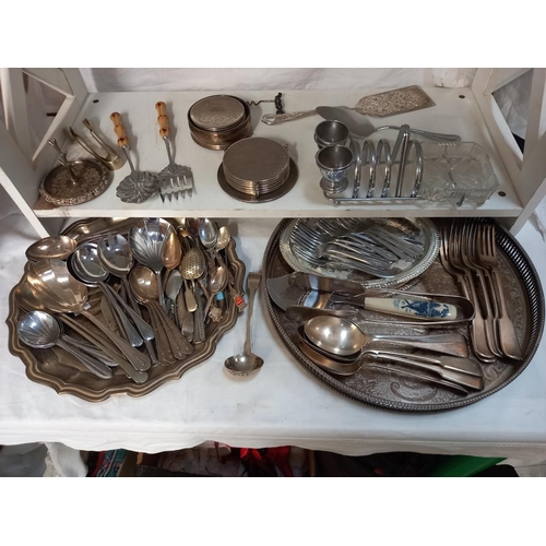 1087 - A large lot of silver plate including trays, cutlery etc