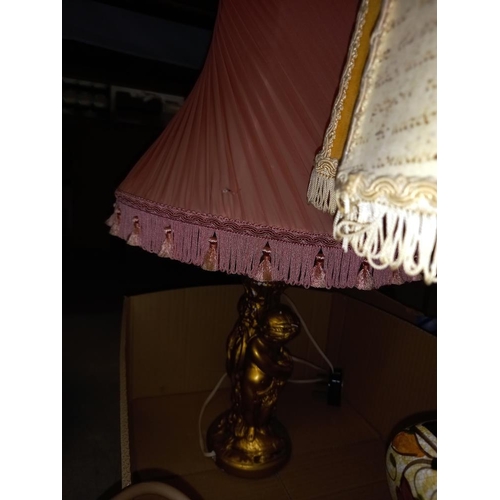 1114 - 4 vintage table lamps with shades COLLECT ONLY