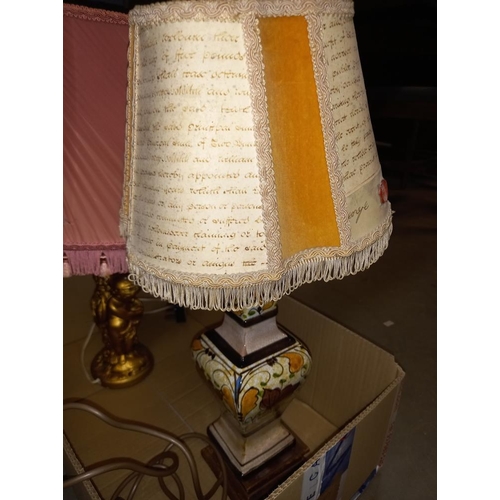 1114 - 4 vintage table lamps with shades COLLECT ONLY