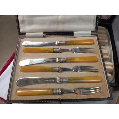 1163 - A quantity of vintage sets of cutlery COLLECT ONLY