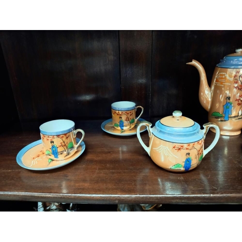 1262 - A Japanese hand painted coffee set & a hostess Cornflower coffee set