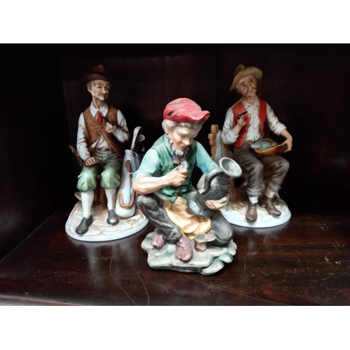 1263 - Seven Capo-di-Monte style figures. COLLECT ONLY