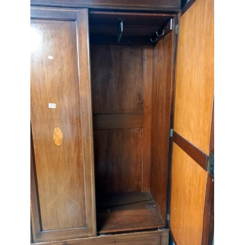 1273 - A Victorian mahogany combination wardrobe with mirrored doors, COLLECT ONLY