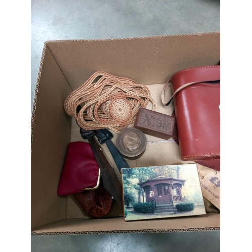 1280 - a quantity of miscellaneous including vintage Ross London binoculars & Indian brass box etc.