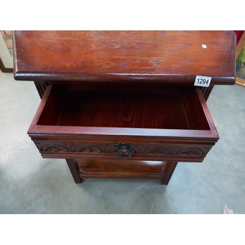 1294 - An oak hall table with drawer COLLECT ONLY