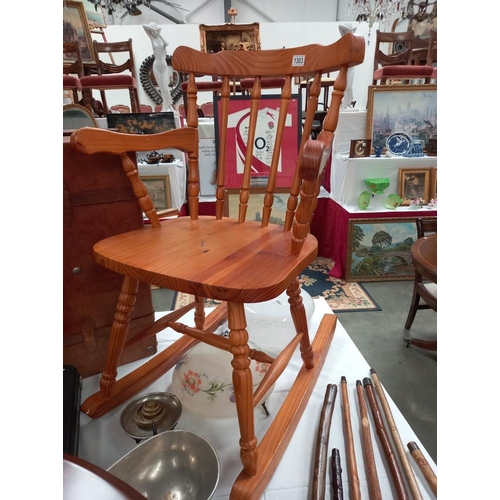 1303 - A Solid pine rocking chair COLLECT ONLY