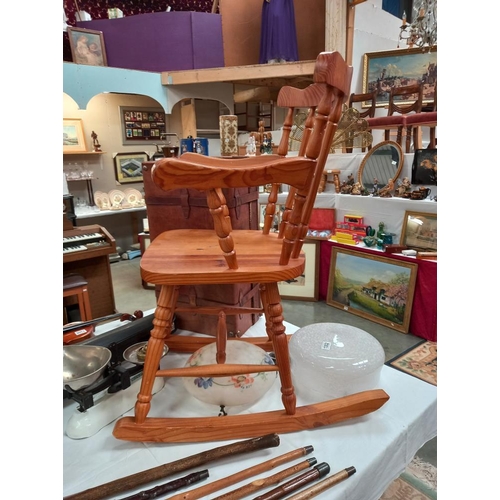 1303 - A Solid pine rocking chair COLLECT ONLY