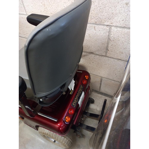 1307 - A Shoprider mobility scooter with charger, no key, & does not appear to charge, Untested. COLLECT ON... 