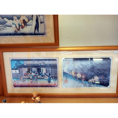 2 - 3 Framed and glazed Japanese pictures COLLECT ONLY