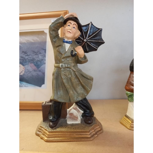 20 - A pair of Laurel and Hardy cast door stops