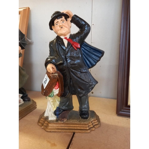 20 - A pair of Laurel and Hardy cast door stops