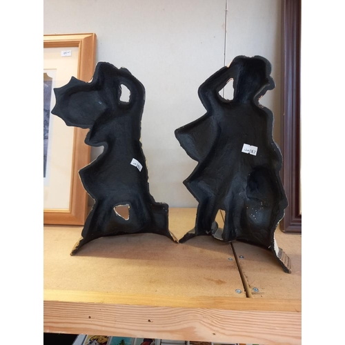 20 - A pair of Laurel and Hardy cast door stops