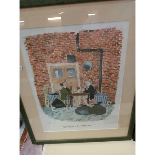 26 - 2 framed and glazed prints by Annie Tempest, entitled 'Swiss Army Barbour' signed and numbered 54/85... 