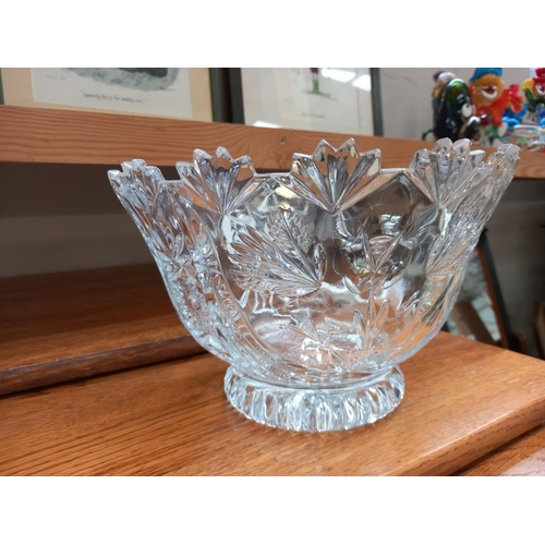 27 - A Bohemian crystal fruit bowl diameter at widest 24cm, height 15cm