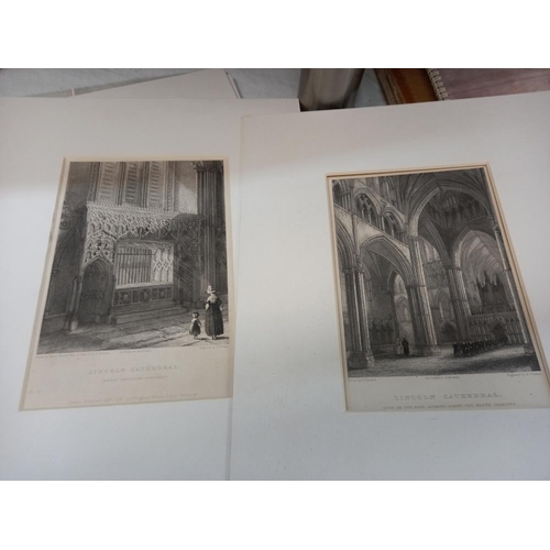 33 - A quantity of gilt framed Lincoln engravings and other Lincoln maps, prints etc