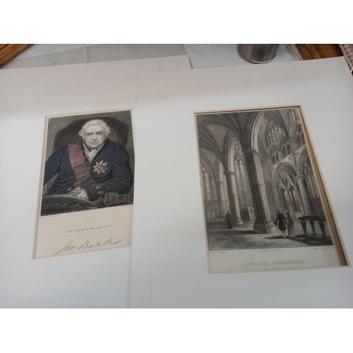 33 - A quantity of gilt framed Lincoln engravings and other Lincoln maps, prints etc