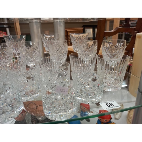 66 - A good lot of crystal glasses including brandy, wine etc COLLECT ONLY